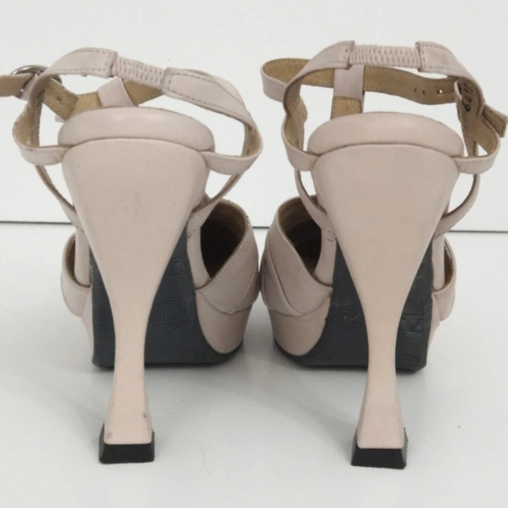 John‎ Fluevog Memories Pink Hi Treasury Slingback Strappy Platform Heels